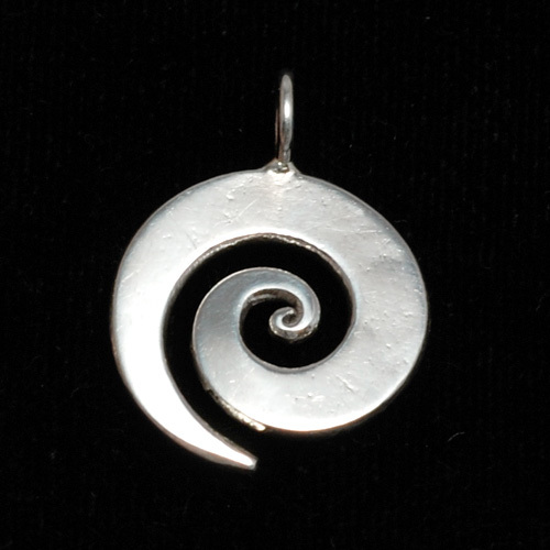 Metal Stamping Blanks Sterling Silver Medium Spiral Pendant 3/4" (19mm)